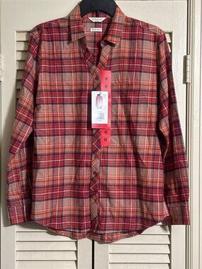 NWT Weatherproof Vintage Women's Classic-Fit Long-Sleeve Plaid Flannel Shirt
